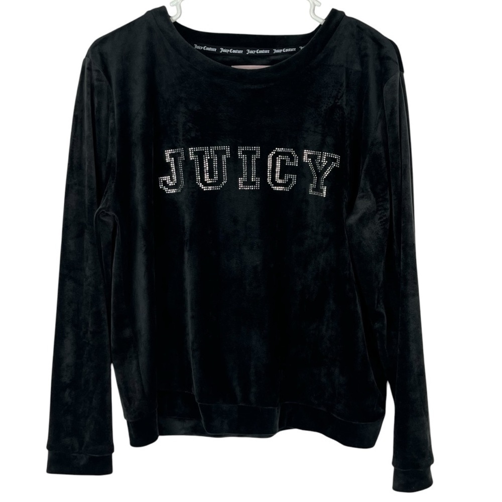 Juicy Couture Women’s Black Velour Sleep / Loungewear Top Size Large